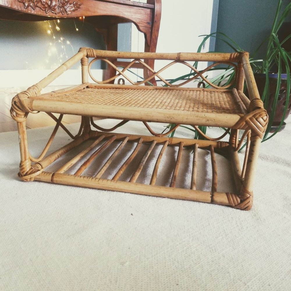 Bamboo Hand Woven Wicker with Wall Hooks